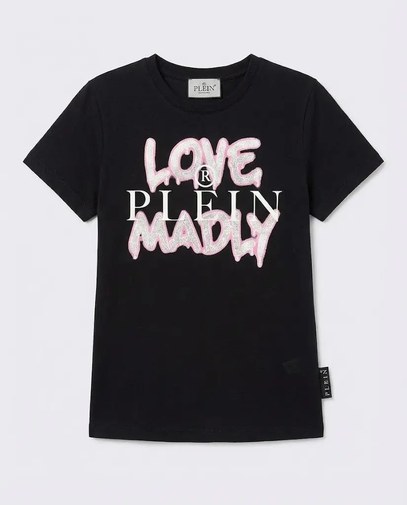 T Shirt Philipp Plein Donna | Logo Brillantini | Nero Philipp Plein