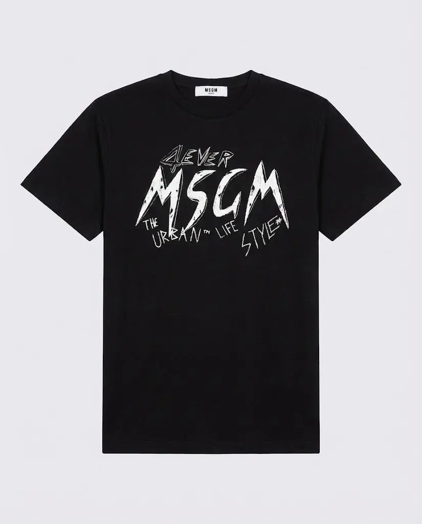 T Shirt Msgm | Modello Unisex | Logo Graffiti | Nero | Outlet MSGM