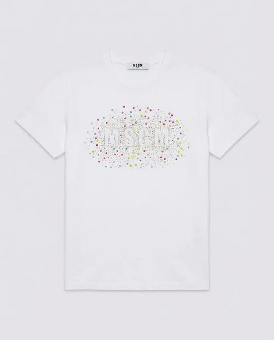 T Shirt Msgm Donna | Logo Brillanti | Bianco | Outlet MSGM