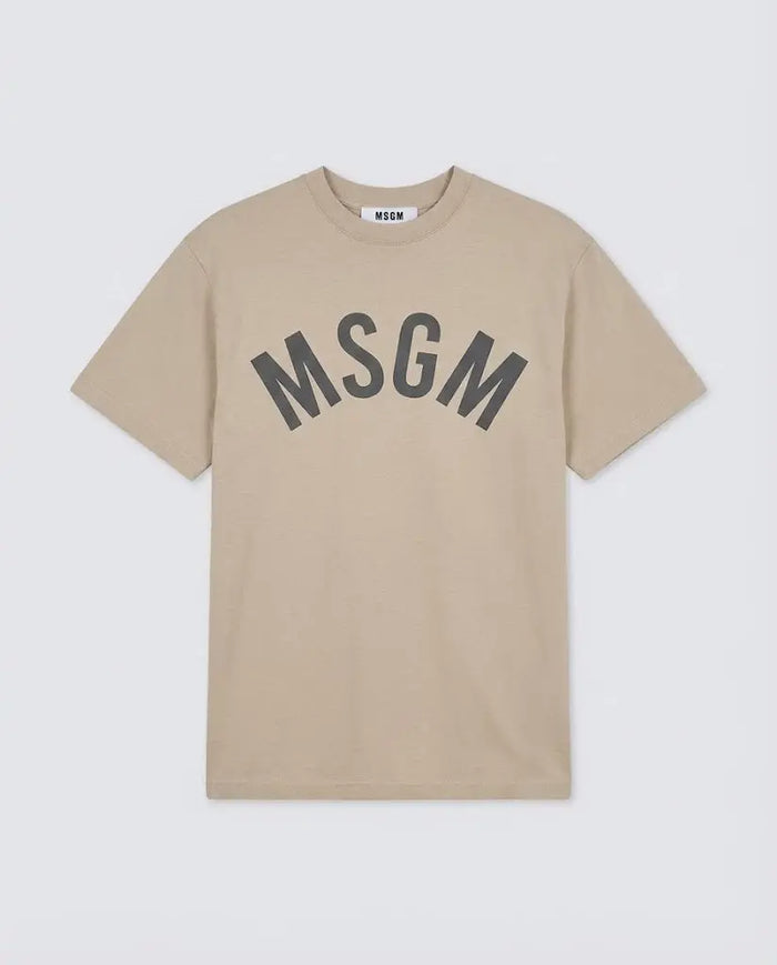T Shirt Msgm | Modello Oversize Unisex | Logo | Beige MSGM