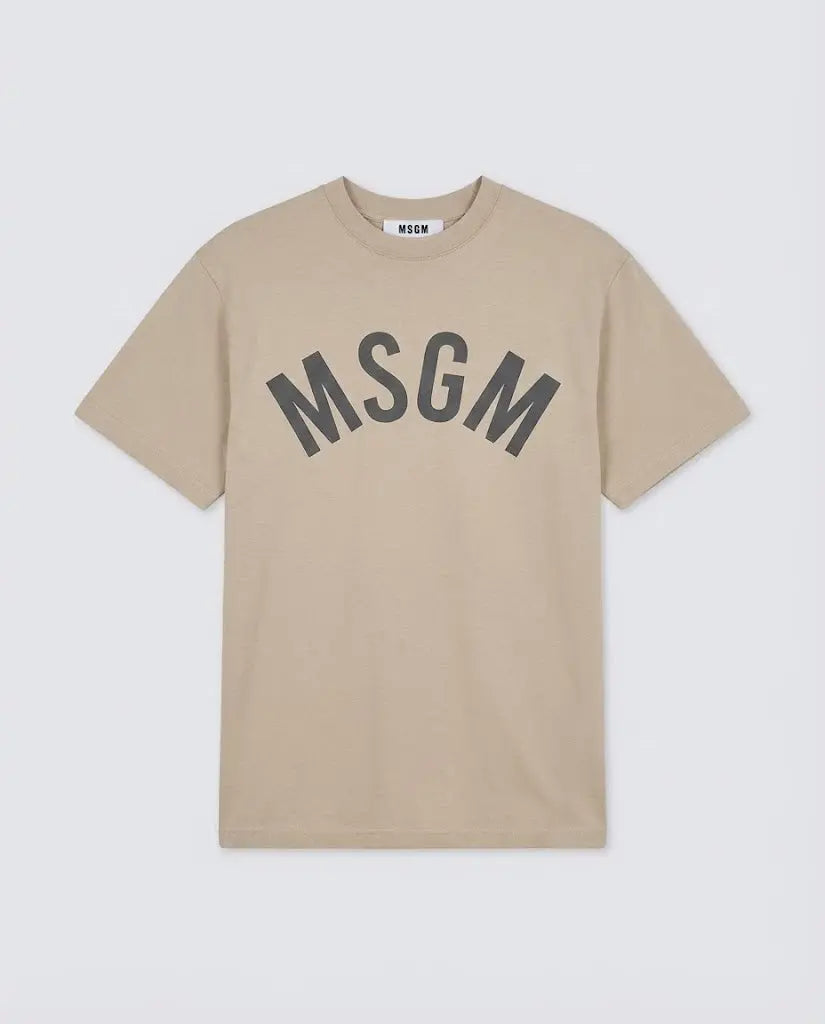 T Shirt Msgm | Modello Oversize Unisex | Logo | Beige MSGM
