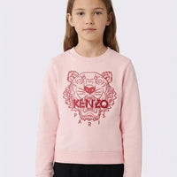 Felpa Kenzo Bambino | Logo Tigre | Rosa | Outlet Kenzo