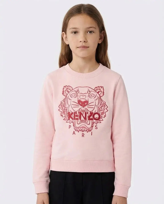 Felpa Kenzo Bambino | Logo Tigre | Rosa | Outlet Kenzo