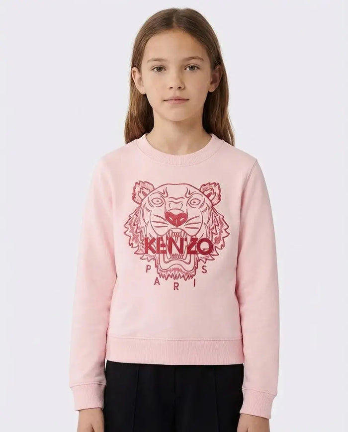 Felpa Kenzo Bambino | Logo Tigre | Rosa | Outlet Kenzo