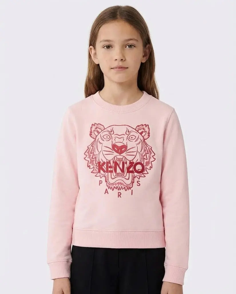 Felpa Kenzo Bambino | Logo Tigre | Rosa | Outlet Kenzo