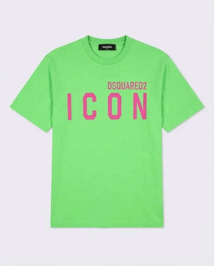 T Shirt Dsquared2 Icon | Logo Fucsia | Verde Dsquared2