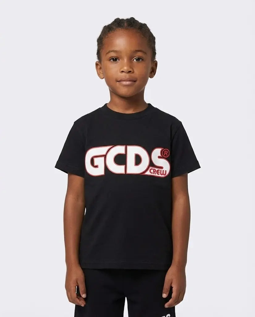 T-SHIRT GCDS LOGO RICAMO NERO GCDS