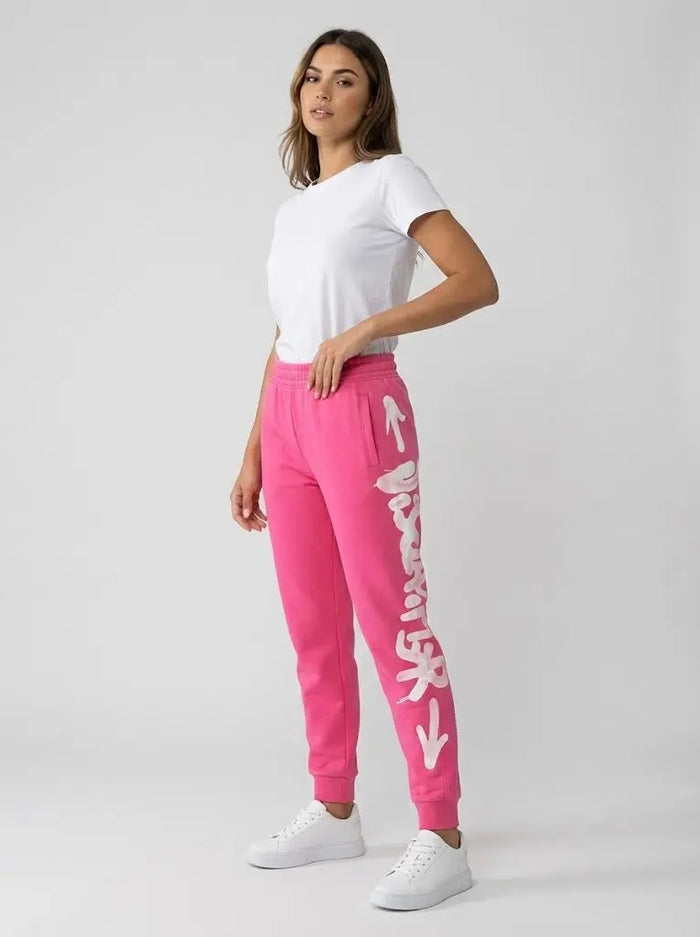 Pantaloni Disclaimer Donna | Logo Laterale | Fucsia Disclaimer