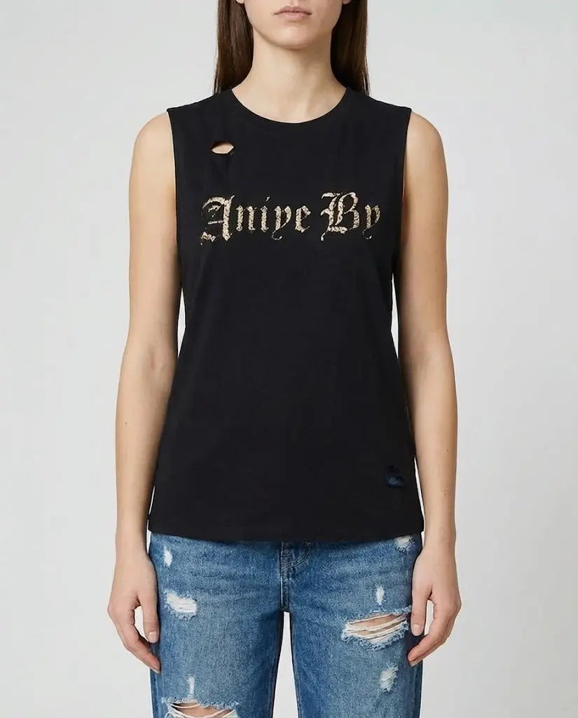 Aniye By Donna | Canotta con Logo | Nero | Outlet Aniye By