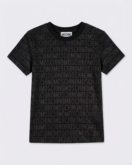 T Shirt Moschino Kids | Donna | Logo Tono su Tono | Nero Moschino Kids