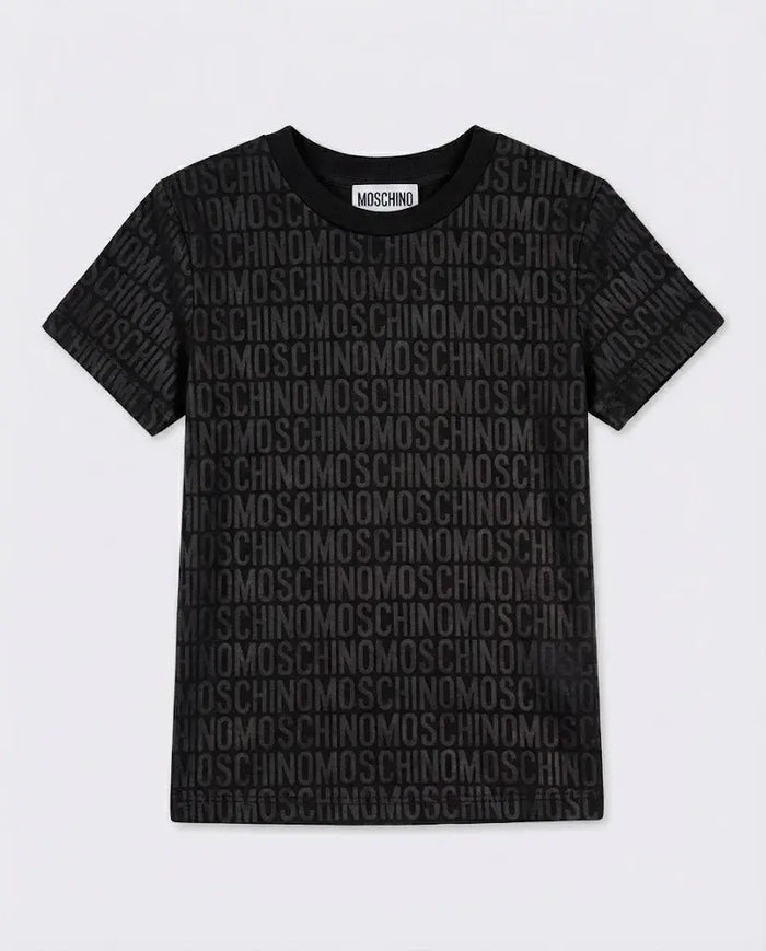 T Shirt Moschino Kids | Donna | Logo Tono su Tono | Nero Moschino Kids