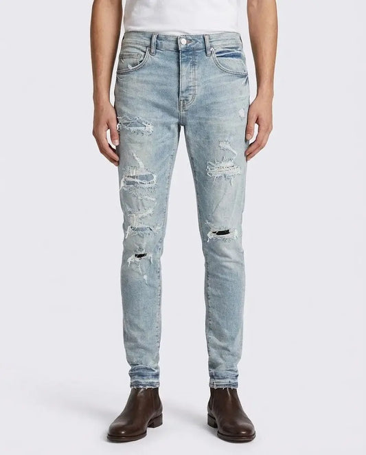 Jeans Purple Brand Uomo | Modello Skinny | Strappi e Rotture Purple