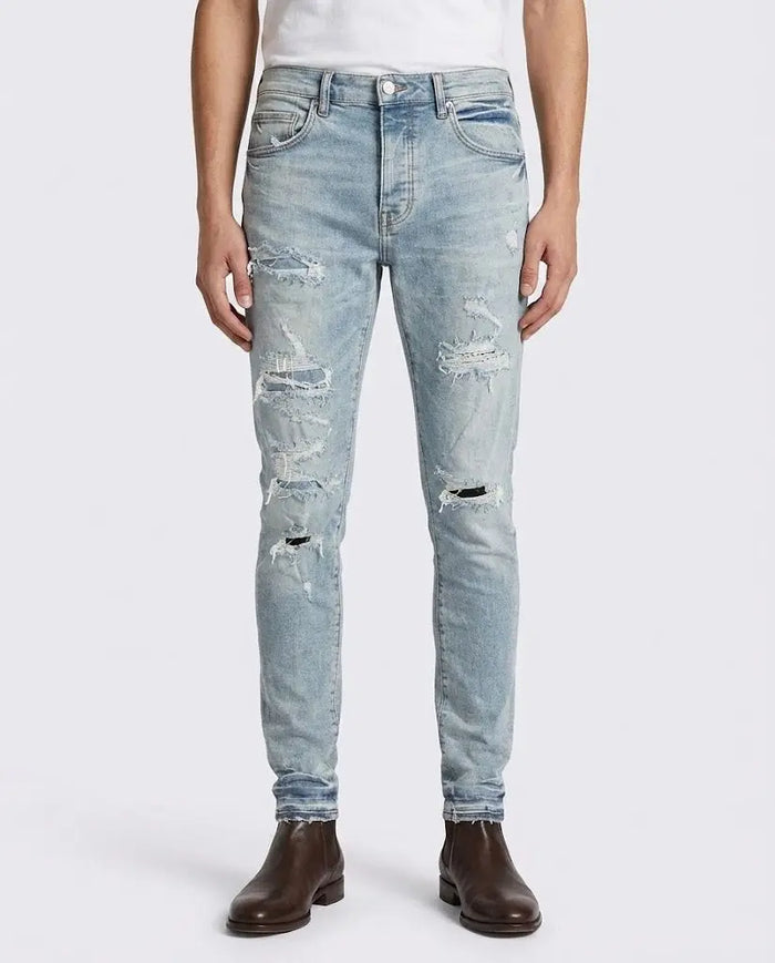 Jeans Purple Brand Uomo | Modello Skinny | Strappi e Rotture Purple