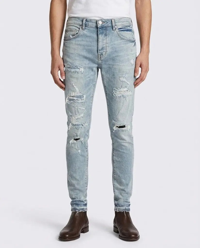 Jeans Purple Brand Uomo | Modello Skinny | Strappi e Rotture Purple