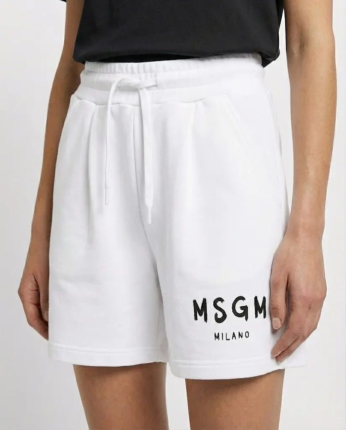 Pantaloncini Msgm | Modello Unisex | Logo | Bianco | Outlet MSGM