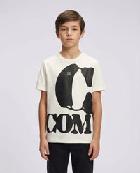 T Shirt CP Company | Oversize Logo | Bianco | Outlet CP Company