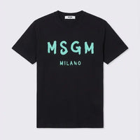T Shirt Msgm | Modello Unisex | Logo Tiffany | Nero | Outlet MSGM