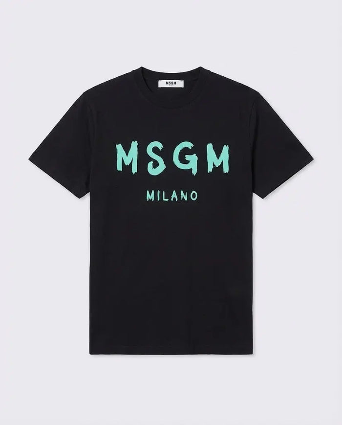 T Shirt Msgm | Modello Unisex | Logo Tiffany | Nero | Outlet MSGM