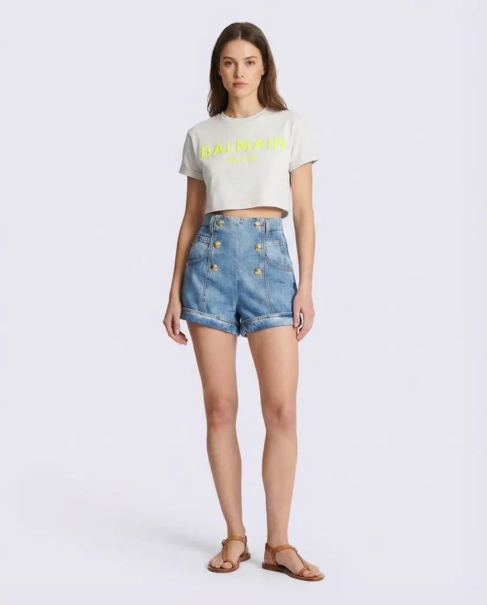 Pantaloncini Jeans Balmain Donna | Bottoni Oro Balmain