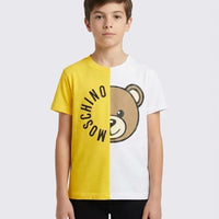 T Shirt Moschino Kids | Unisex | Logo Orsetto Toy | Giallo e Bianco Moschino Kids