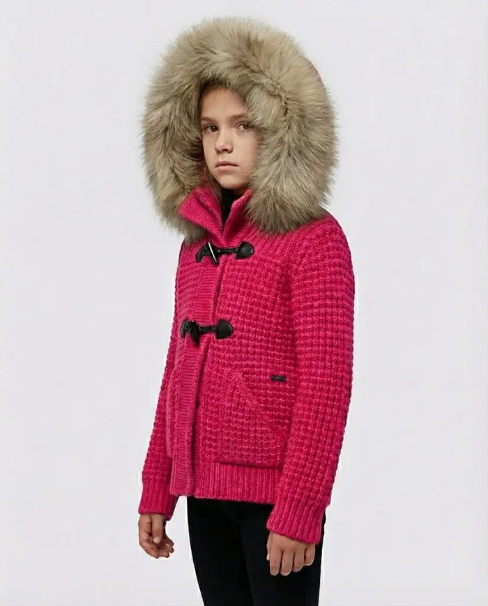 Bark Bambino Corto | Giubbotto Fucsia Chiaro con Pelliccia | Outlet Bark Bambino