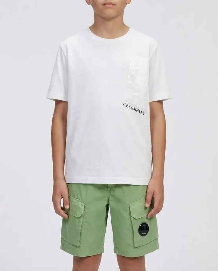 T Shirt CP Company | Tasca e Logo | Bianco | Outlet CP Company