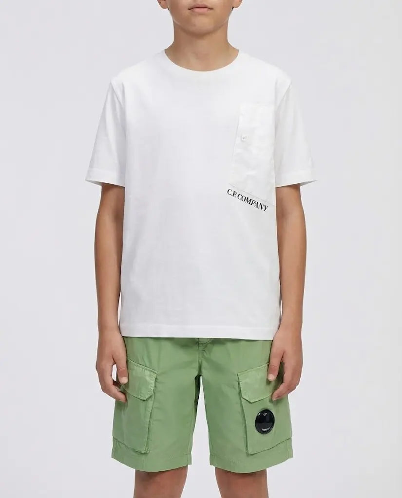 T Shirt CP Company | Tasca e Logo | Bianco | Outlet CP Company