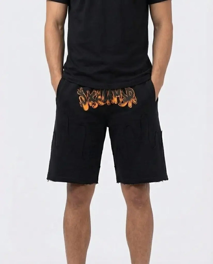 Pantaloncini Disclaimer Uomo | Logo Fiamma | Nero Disclaimer