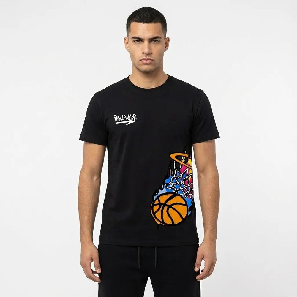 T Shirt Disclaimer Uomo | Modello Oversize Basket | Nero Disclaimer