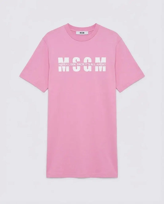 Abito Msgm Donna | Logo Msgm Frontale | Rosa | Outlet MSGM