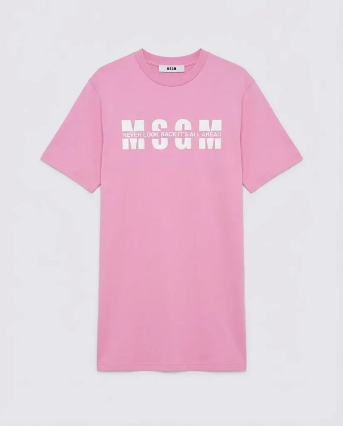 Abito Msgm Donna | Logo Msgm Frontale | Rosa | Outlet MSGM