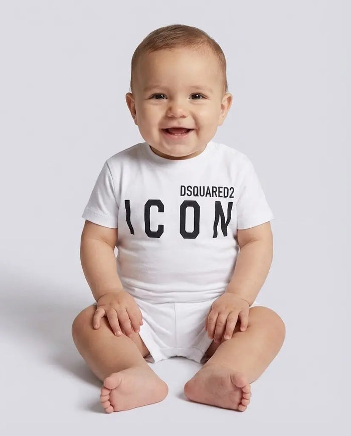 Dsquared2 Bambino | Completo T Shirt e Pantaloncini | Bianco Dsquared2 Neonato