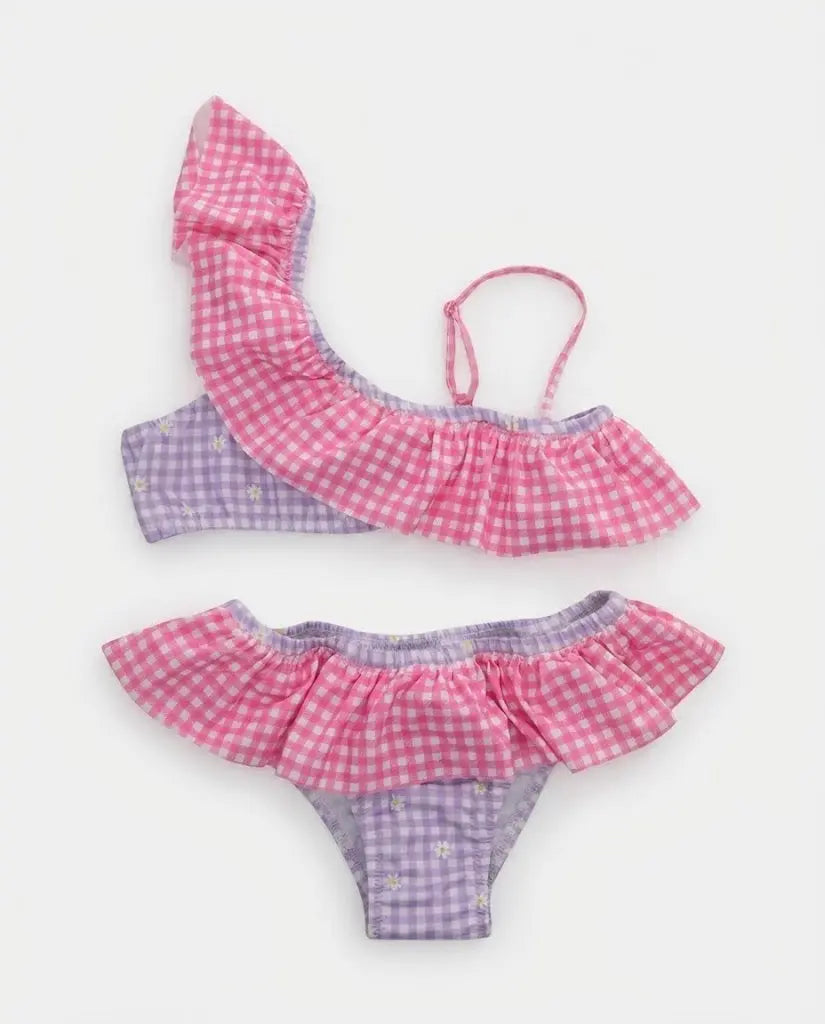 Costume Saint Barth Bambina | 2 Pezzi Rosa a Quadri | Mc2 Outlet Mc2 Saint Barth