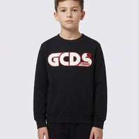 FELPA GCDS BASIC NERO/ROSSO GCDS