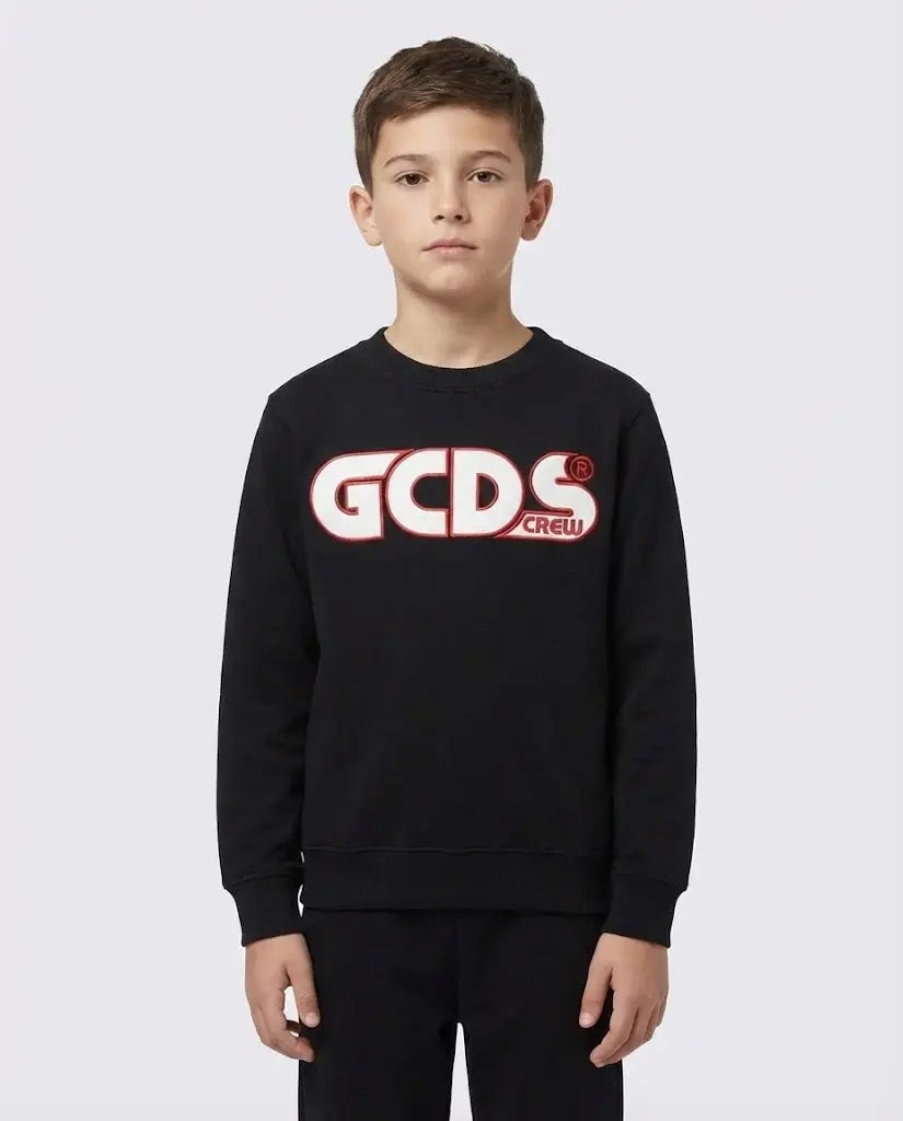 FELPA GCDS BASIC NERO/ROSSO GCDS