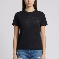 T Shirt Versace Jeans Couture Donna | Logo Graffiti | Nero Versace Jeans