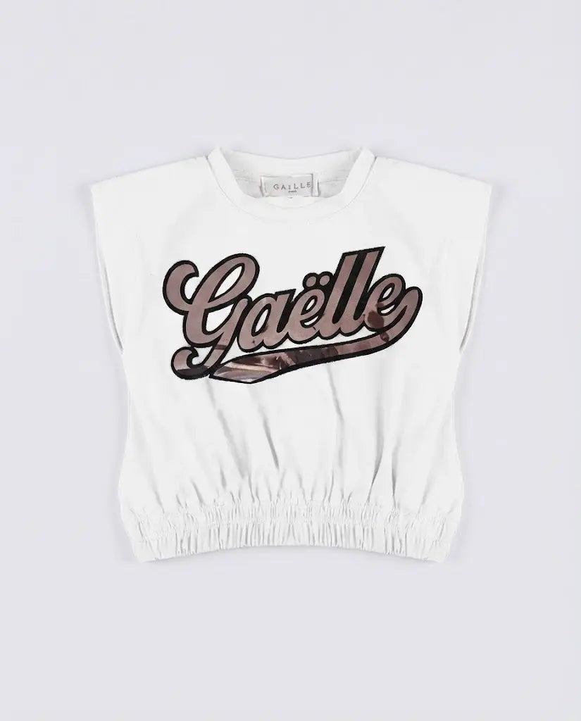 Gaelle Paris Donna | Canotta con Logo | Bianco | Outlet Gaelle Paris