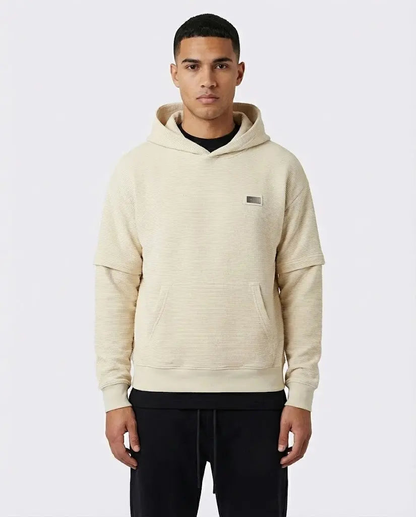 Felpa Diego Rodriguez Oversize con Cappuccio Panna Diego Rodriguez