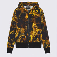 Felpa Versace Jeans Couture Donna | Logo Barocco Oro | Nero Versace Jeans