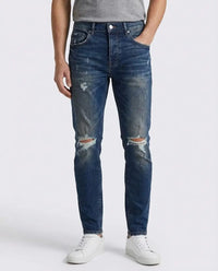 Jeans Purple Brand Uomo | Blu Rovinato | Strappi e Rotture Purple