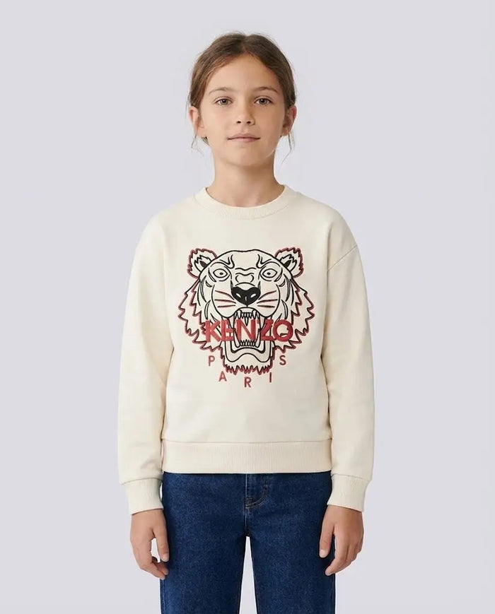 Felpa Kenzo Bambino | Logo Tigre | Bianco | Outlet Kenzo