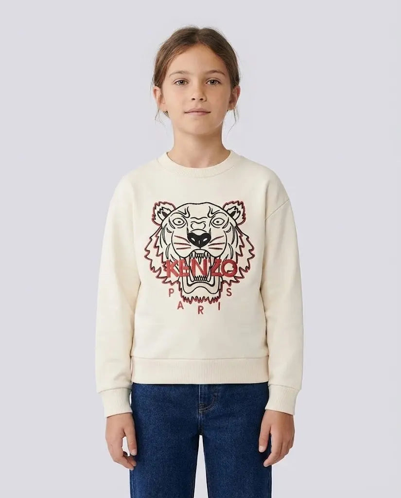 Felpa Kenzo Bambino | Logo Tigre | Bianco | Outlet Kenzo