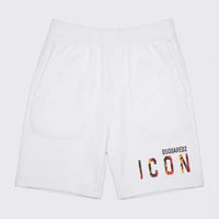 Pantaloncini Dsquared2 | Bermuda Unisex | Logo Icon Palm | Bianco Dsquared2