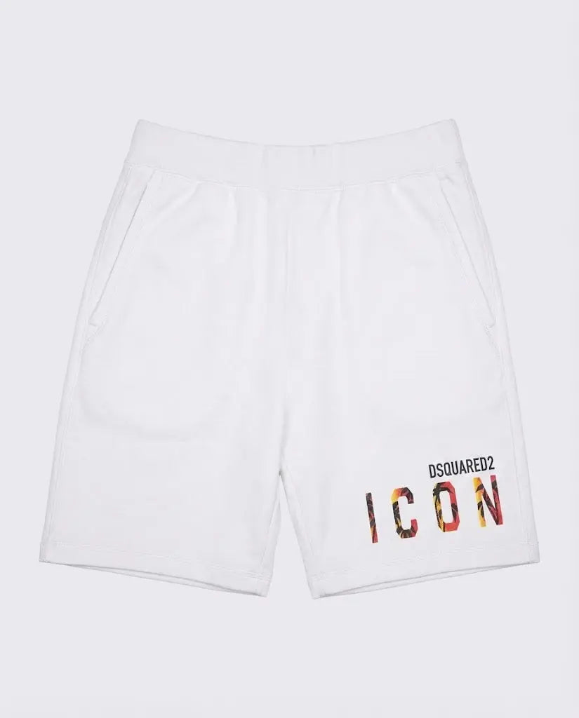 Pantaloncini Dsquared2 | Bermuda Unisex | Logo Icon Palm | Bianco Dsquared2
