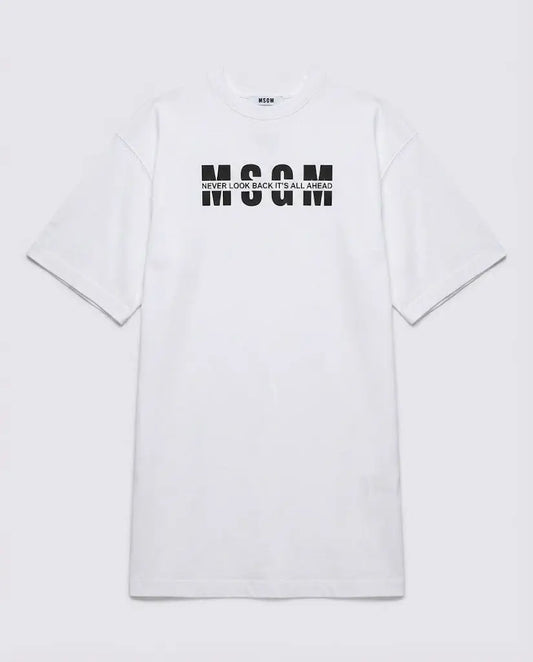 Abito Msgm Donna | Logo Msgm Frontale | Bianco | Outlet MSGM