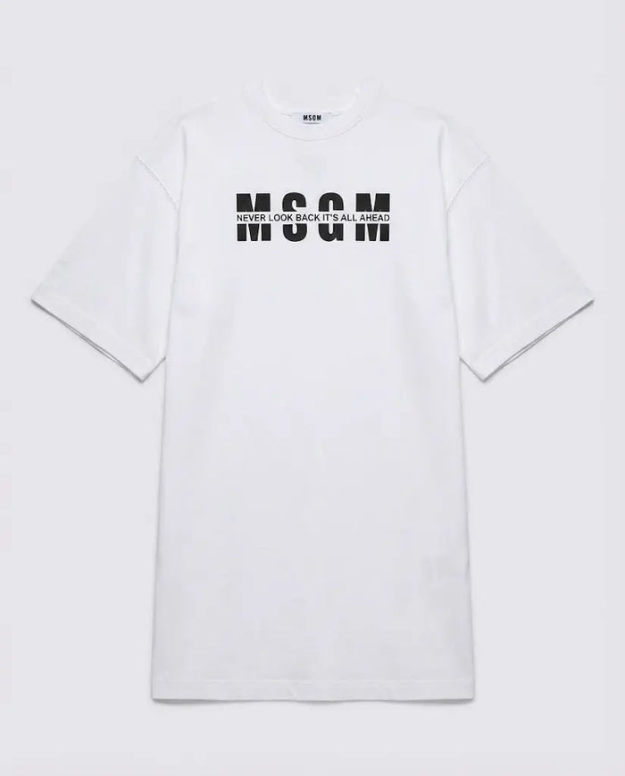 Abito Msgm Donna | Logo Msgm Frontale | Bianco | Outlet MSGM