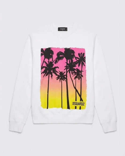 Felpa Dsquared2 | Logo Palm | Bianco Dsquared2
