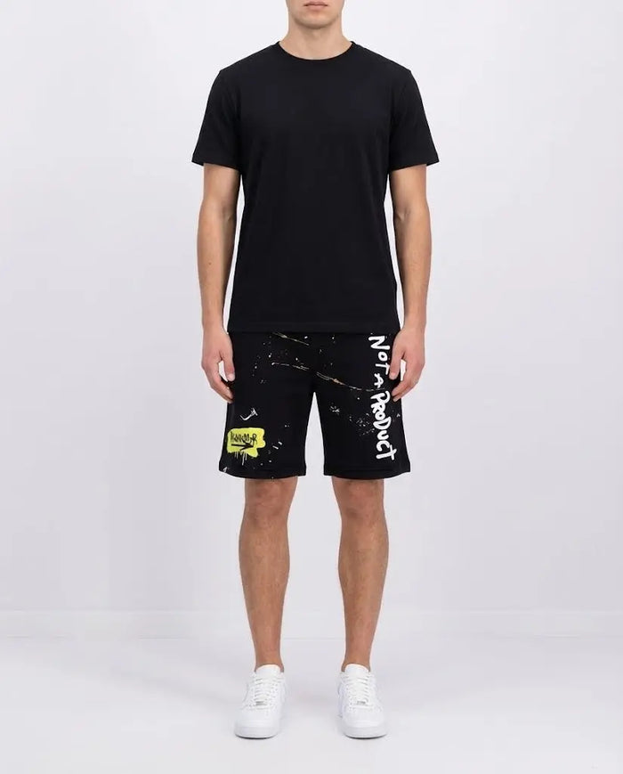 Pantaloncini Disclaimer Uomo | Logo Vernice | Nero Disclaimer