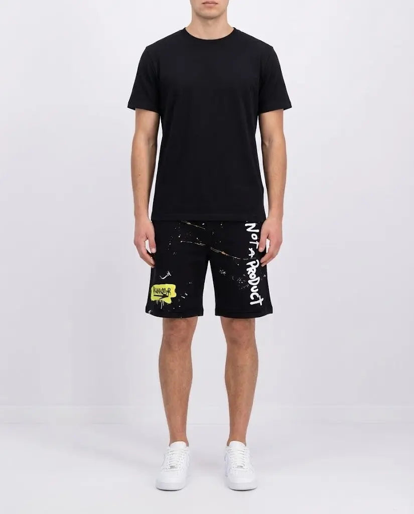 Pantaloncini Disclaimer Uomo | Logo Vernice | Nero Disclaimer