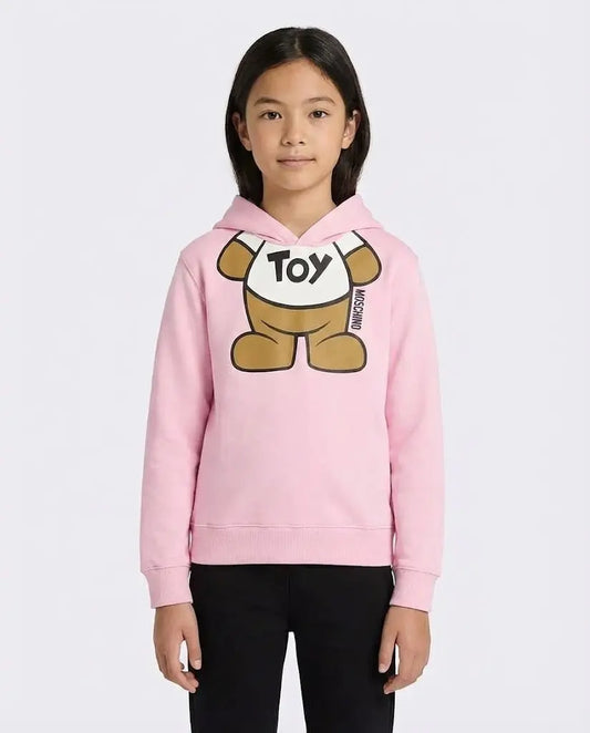 Felpa Moschino Kids | Unisex | Cappuccio Logo Orsetto Toy | Rosa Moschino Kids